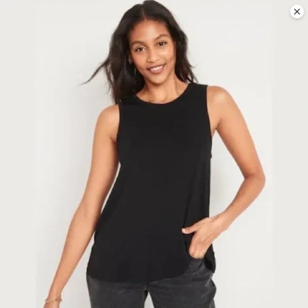 Old Navy Black Luxe High Neck Sleeveless Tank Top Perfect for Layering Size XS